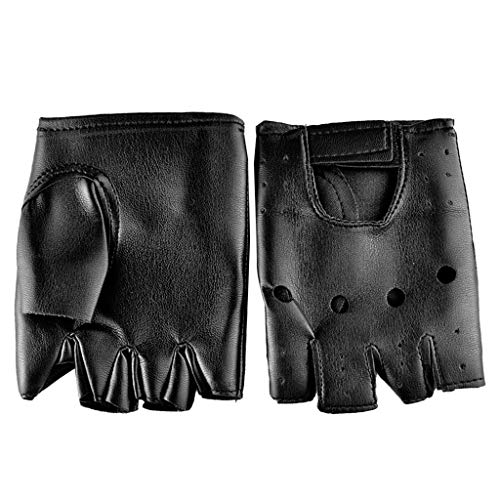 SimpleLife Herren Kunstleder Rutschfeste halbe Fingerhandschuhe Fingerfäustlinge von SimpleLife