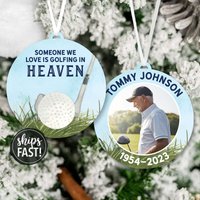 Golfing in Heaven Erinnerungsfoto Ornament | Erinnerungs-Ornament Custom Passed Away in Memory Bild von SimpleSentimental