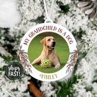 Großer Hund Ornament | Personalisierte Granddog Mein Enkel Ist Ein Foto Name Weihnachtsgeschenk von SimpleSentimental