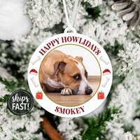 Hunde Foto Ornament Personalisierte Happy Howlidays Name Weihnachtsgeschenk von SimpleSentimental
