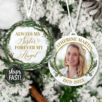 Immer Meine Schwester Für Immer Mein Engel Erinnerungs-Ornament | Custom Passed Away Ornament in Memory Bild Immer Meine Schwester Für Immer Mein Engel Erinnerungs-Ornament | Custom Passed Away Ornament in Memory Bild von SimpleSentimental