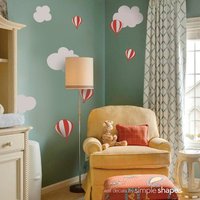 Heißluftballon Mit Wolken Abziehbild-Set Für Kinder - Vinyl-Wandaufkleber von SimpleShapes