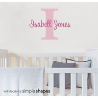 Personalisierte Monogramm Name Schriftzug Aufkleber von SimpleShapes
