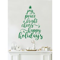 Urlaub Weihnachtsbaum - Happy Holidays Words Aufkleber von SimpleShapes