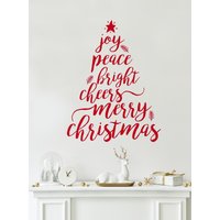 Urlaub Weihnachtsbaum - Frohe Weihnachten Worte Aufkleber von SimpleShapes