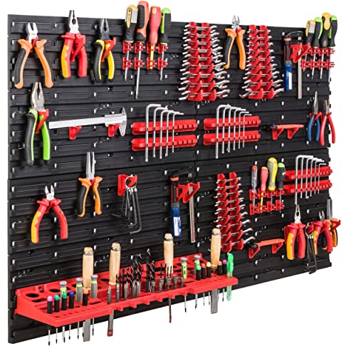 Lagersystem Werkstattregal | 115 x 78 cm | | Wandregal mit Werkzeughalterungen - Wandplatten Extra Starke Schüttenregal Warkzeuglochwand Lagerregal Garage Regal von SimpleThing