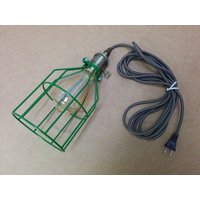 Vintage Style Messing Lampenhalter Fassung Mit 2-Drahtigem Rundkordel & Stecker, Edison Glühbirne, Grasgrüner Metallkäfig, Versandkostenfrei von SimpleVintageLightng