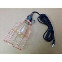 Vintage-stil Messing Fassung Sockel W/12 Ft Schwarz 2-Draht Runde Schnur & Plug, Edison Glühbirne, Kupfer Rot Metall-Käfig, Free Uns Versand Vintage-stil Messing Fassung Sockel W/12 Ft Schwarz 2-Draht Runde Schnur & Plug, Edison Glühbirne, Kupfer Rot Metall-Käfig, Free Uns Versand von SimpleVintageLightng