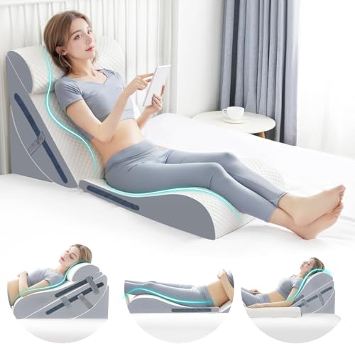 4PCS Orthopädisches Bettkeilkissen-Set mit vollem Memory-Foam-Taillenkissen, Keilkissen zur Linderung von Rückenschmerzen, verstellbares Bettkeilkissen zum Schlafen, nach der Operation, 4PCS Orthopädisches Bettkeilkissen-Set mit vollem Memory-Foam-Taillenkissen, Keilkissen zur Linderung von Rückenschmerzen, verstellbares Bettkeilkissen zum Schlafen, nach der Operation, von Simpledad