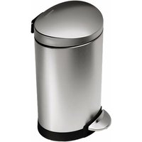 Simplehuman - Treteimer halbrund, Edelstahl gebürstet, 6 Liter, fingerabdrucksicher von Simplehuman