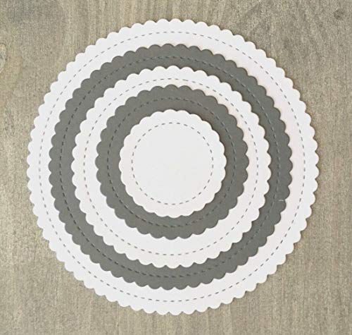 Simplelettering Stanzschablone Cutting Dies Kreis Zierrand Scallop geeignet für Big Shot Stanzm. von Simple Lettering est. 2017