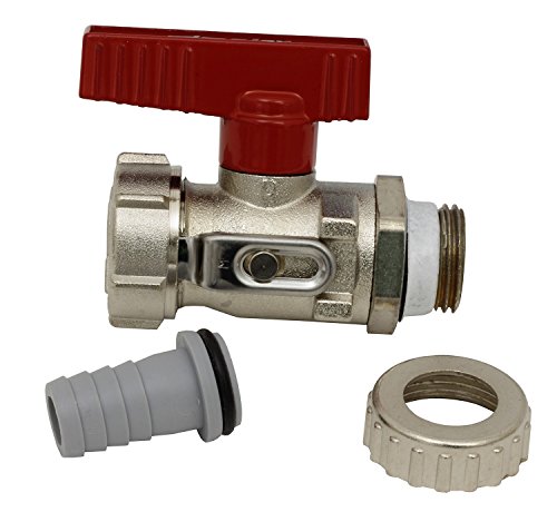 Simplex KFE-Kugelhahn PN 16 G 1/2" mit Flügelgriff und Schlauchverschraubung, Rot, F10648 von Simplex