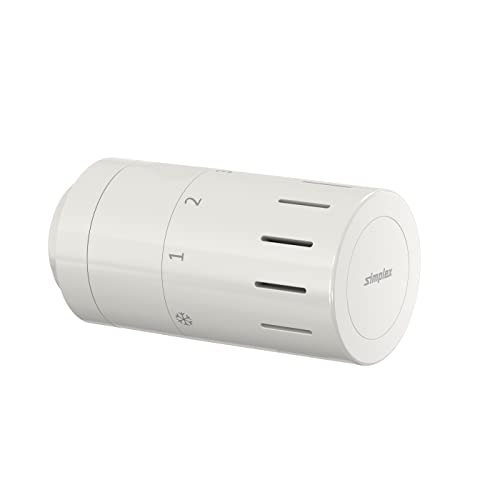 Simplex Design Thermostatkopf TC-D1 - Weiß, Klemmanschluss, Gewinde, Einfache Installation und präzise Temperaturregelung - F35322 von Simplex