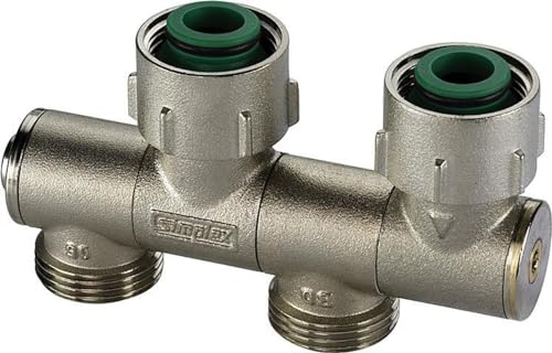 Simplex Variocon N Anschlussventil mit Konuseinsätzen, für Ventilheizkörper G 3/4" AG x G 3/4" IG - F12002 von Simplex