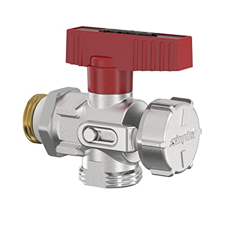 Simplex KFE-Kugelhahn Eck AG 1/2", Selbstdichtender Gewindeeinschneiddichtung, Mehrschichtige Kupfer-Klemmverschraubung F10670 von Simplex