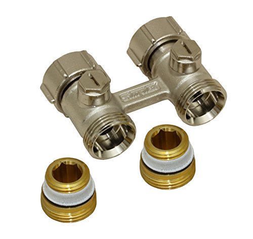 Simplex Zweirohr Hahnblock D1/50 Exclusiv, Durchgangsform, absperrbar, mit 1/2" IG F10010 von Simplex