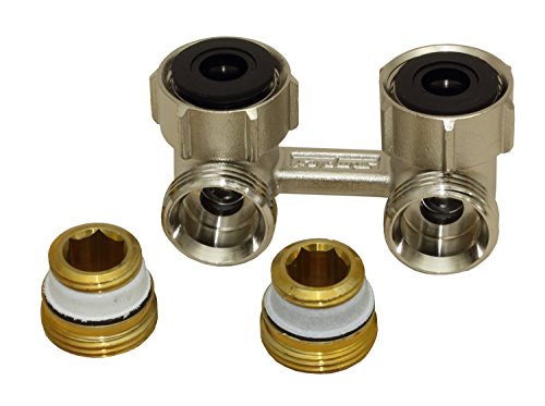 Simplex Zweirohr Hahnblock E1/50 Exclusiv, Eckform, absperrbar, mit 1/2" IG F10012 von Simplex