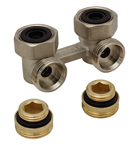 Simplex Zweirohr Hahnblock E1/50 Standard, Eckform, absperrbar, mit 1/2" IG von Simplex