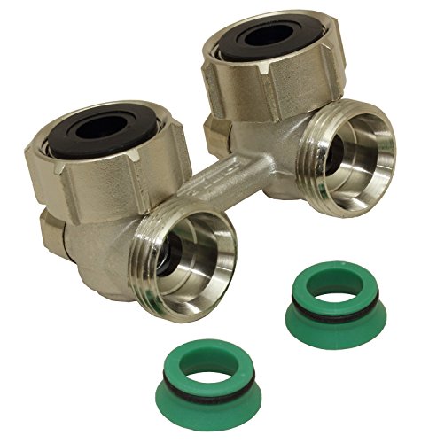 Simplex HB EXCLUSIV E2 / 50: Anschlussmodul Equerre Exclusiv H BITUBE für Heizkörper mit integrierten Ventilen und Außengewinde G3/4" - F10016 Silber/Grün von Simplex