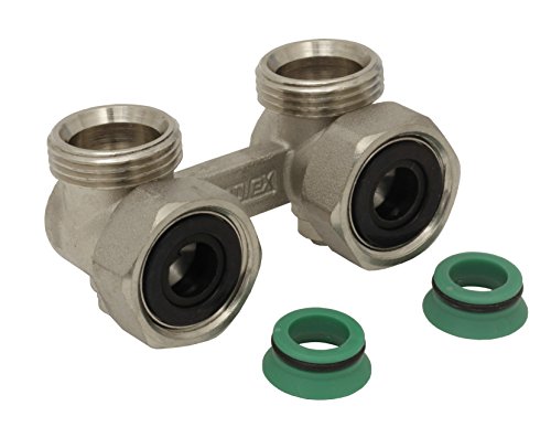 Simplex-Zweirohrhahnblock E2/50 Standard, gewinkelt, abschließbar, 3/4 Zoll AG - Effiziente Heizungssteuerung - F10017 von Simplex