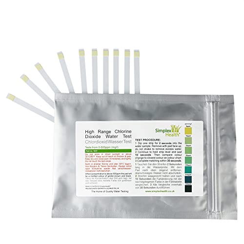 SimplexHealth Chlordioxid 0–500 ppm (10 Teststreifen) von SimplexHealth