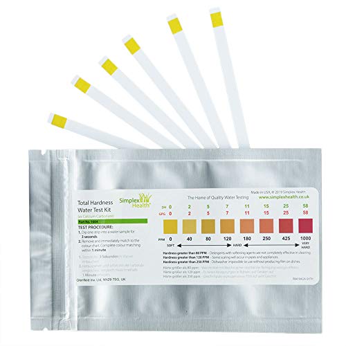 SimplexHealth Trinkwasser Wasserhärtetest Härte/Gesamthärte (50 Teststreifen) zuverlässige und schnelle Ergebniss von SimplexHealth