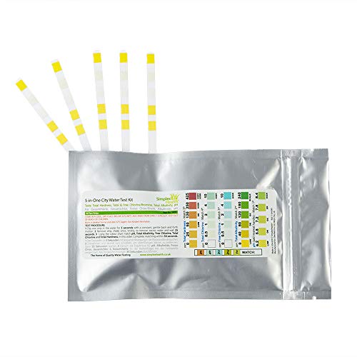 SimplexHealth Wassertest 5-in-Einem City (5 Teststreifen) Chlor, Härte, pH, Alkalinität von SimplexHealth
