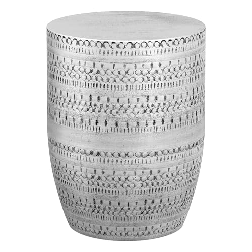 SIMPLIHOME Johnsen Metalltisch, Metall, silberfarben antik-Optik, 15 in von Simpli Home