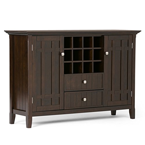 Simpli Home Bedford Sideboard Buffet & Winerack, Holz, Tobacco Brown, 137.16 x 43.18 x 91.44 cm von Simpli Home