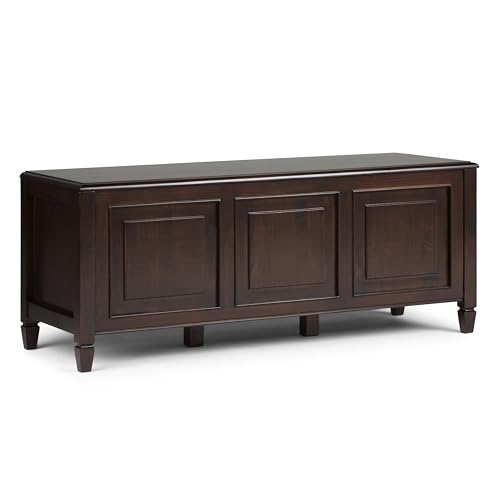 Simpli Home Connaught Storage Bench Trunk, Holz, Dark Chestnut Brown, 129.54 x 45.72 x 52.83 cm von Simpli Home