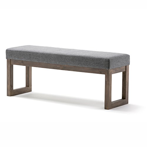 Simpli Home Milltown Large Ottoman Bench, Stoff, Grey, 112.01 x 36.58 x 46.74 cm von Simpli Home