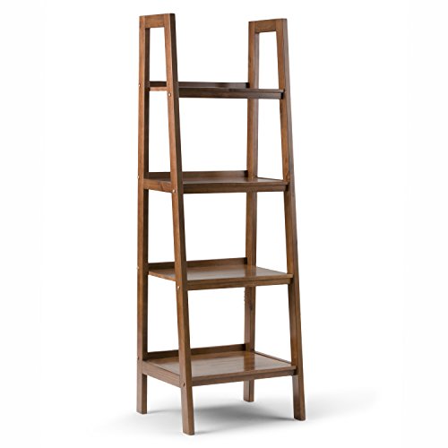 Simpli Home Sawhorse Ladder Shelf, Holz, medium Saddle Brown, 60.96 x 50.8 x 182.88 cm von Simpli Home