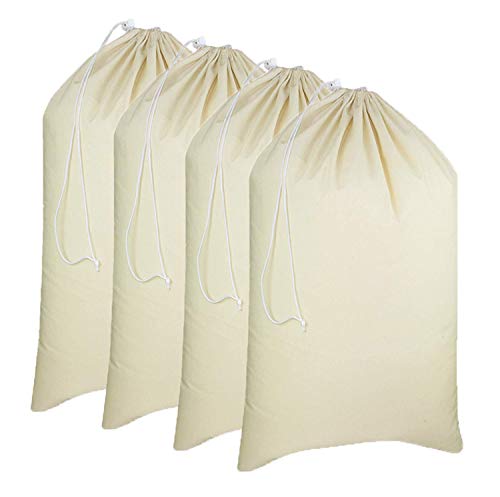 SIMPLI-MAGIC 79164 Leinen-Wäschesäcke, Baumwolle, Beige, Small(Pack of 1), 4 von Simpli-Magic