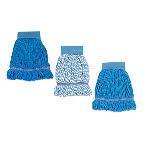 Simpli-Magic 79225 Antimikrobielle Mikrofaser-Wischmoppköpfe in Krankenhäuser-Qualität, 3er-Pack, blau, 3 Stück von Simpli-Magic