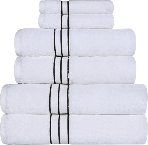 Simpli-Magic 79509 8-teiliges Premium-Set, 2 Badetücher, 4 Waschlappen, 100% ringgesponnene Baumwolle, sehr saugfähige Handtücher für Badezimmer, Fitnessstudio, Hotel und Spa, (2) 68,6 x 137,2 cm, von Simpli-Magic
