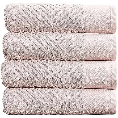 Simpli-Magic Weiches Badetuch-Set aus 100% Baumwolle, schnell trocknend und sehr saugfähig, strukturierte Badetücher, 68,6 x 137,2 cm, 4 Stück von Simpli-Magic