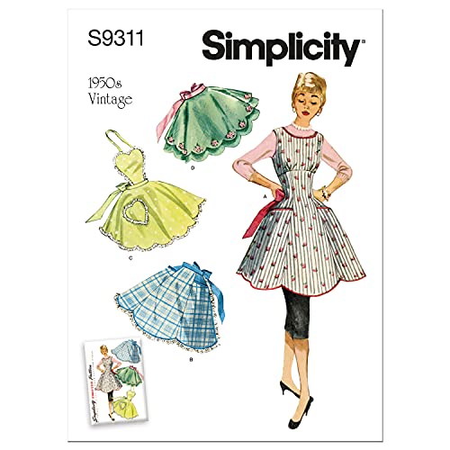 SIMPLICITY SS9311A UNDEFINED Schürze A (S-M-L), Papier, weiß von Simplicity