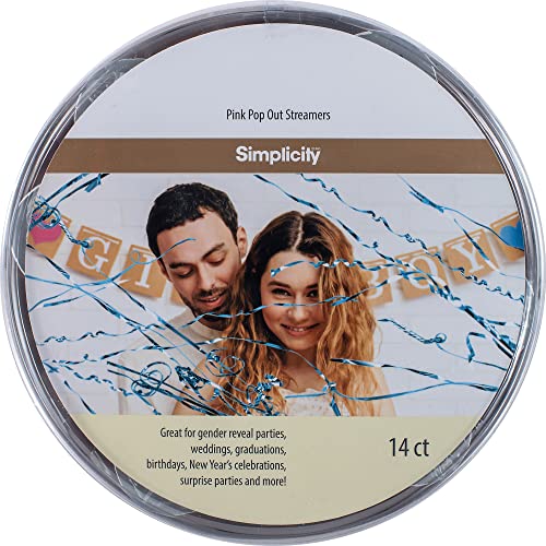 Simplicity 50-10010 Rosa No-Mess Celebration Pop-Out Luftschlangen, Pink Folie, 14 Count von Simplicity
