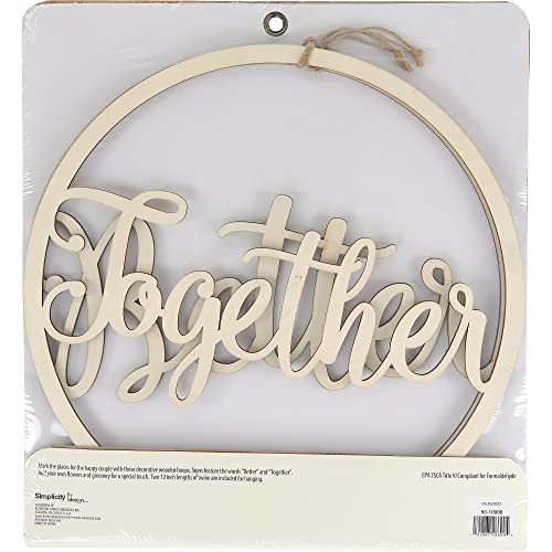 Simplicity Better Together Holzschilder für Hochzeiten, 34,3 cm Durchmesser, braun, 2 Stück von Simplicity