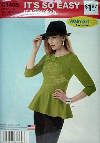 Simplicity It's So Easy Pattern 1405 Strickoberteil für Damen, mit Ärmeln, Größen 34-46 von Simplicity