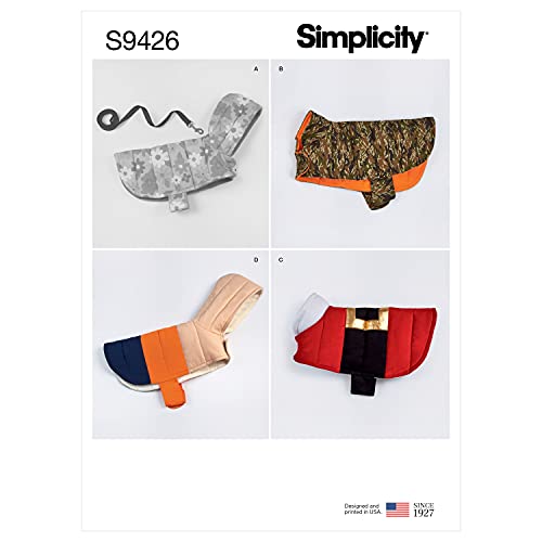 SIMPLICITY SS9426A Undefined Pet Hundemantel, gesteppt, Polyethylenterephthalat, S-M-L von SIMPLICITY