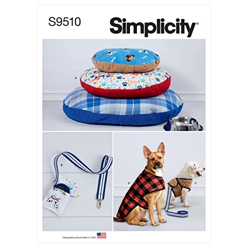 Simplicity SS9510A Hundebetten, Leine mit Etui, Geschirr Weste und Mantel Alle Größen in einem Umschlag von Simplicity
