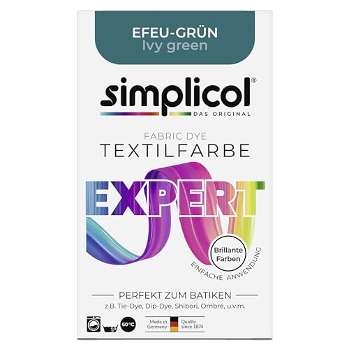 simplicol Textilfarbe expert Efeu-Grün | Perfekt zum Batiken und für kreative DIY-Projekte | Einfache Anwendung | Farbpulver | 150 g von simplicol