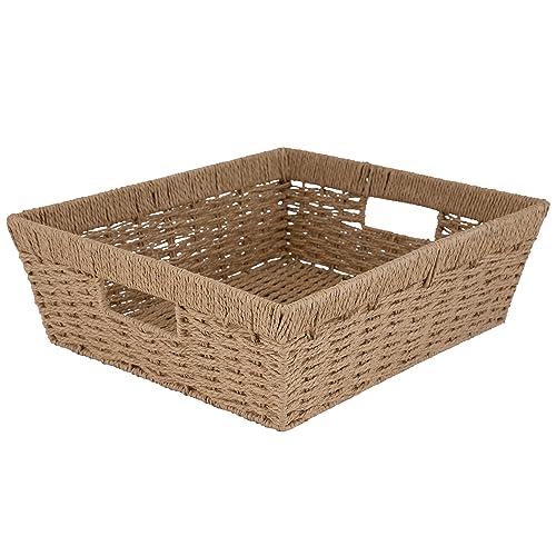 Simplify Großer Regalkorb | Maße: 38,1 x 33 x 12,7 cm | niederländisches Webdesign | Heimorganisation | Papierseilmaterial | ideal zum Verlassen von Räumen | ideal zum Präsentieren von Simplify