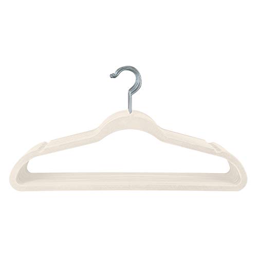 Simplify Samt-Kleiderbügel, elfenbeinfarben, 25 Stück von Simplify