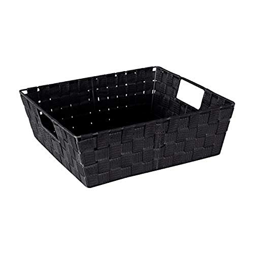 Simplify Storage Basket Aufbewahrungskorb, Polyester-Mischgewebe, schwarz, Large von Simplify