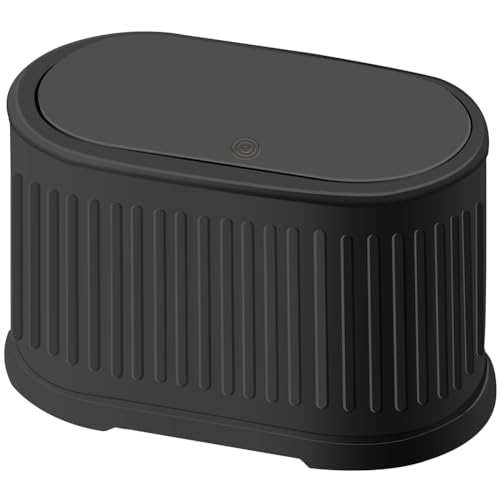 Simpls 1 Stück Mini-Mülleimer mit Deckel, 4 L, Kleiner Küchen-Kompostbehälter, Arbeitsplatten-Mülleimer, Schwarz von Simpls