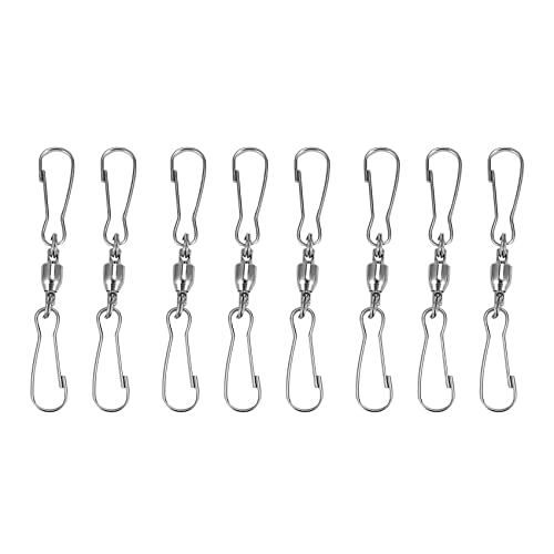 Simpls 8Er Pack Spinning Double Clip Drehhaken für Windspinner, Windsack, VogelhäUschen, Windspiele Crystal Twisters Party von Simpls