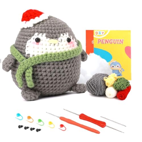 Simpls DIY-Pinguin-Häkelset mit Strickgarnnadeln, Plüschpuppe, Einfach (), Langlebig, Einfach zu Verwenden von Simpls