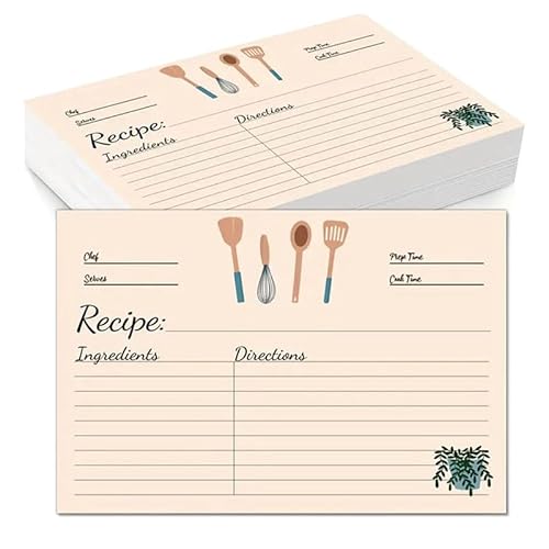 Simpls Rezeptkarten-Set Kit 4X6Zoll mit 100 Doppelseitigen Dicken Karton-Rezeptkarten-Kit Aus -Rezeptkarten für Mutter, Schwester, Tochter, Geschenk. von Simpls